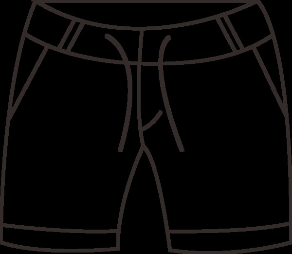 短裤线条透明背景