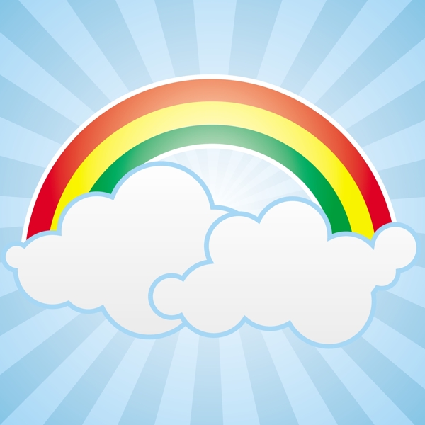 云和彩虹彩色背景图案矢量海军报图