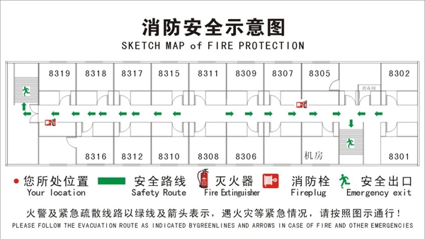 消防逃生示意图图片