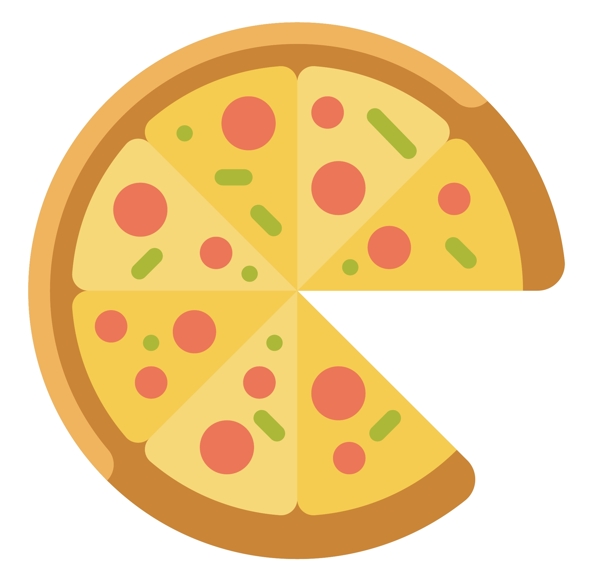 黄色切开的披萨插图