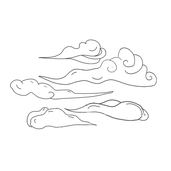 手绘线条云可商用元素