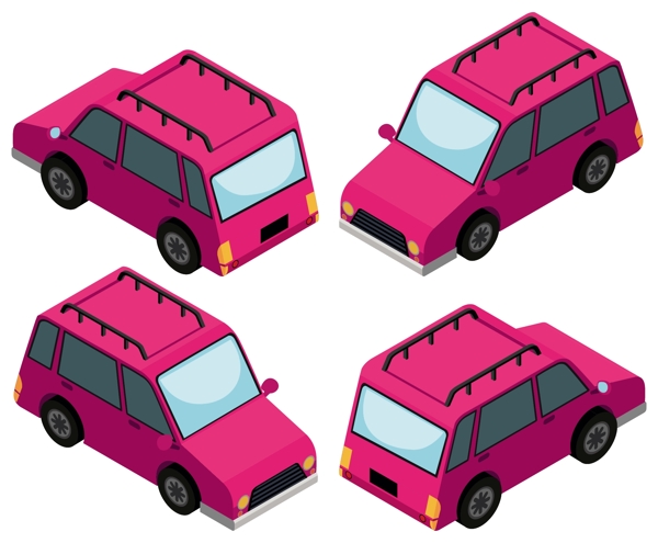 粉色汽车3D设计