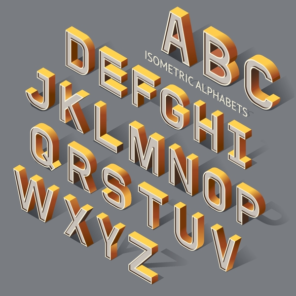 3D英文字母字体设计