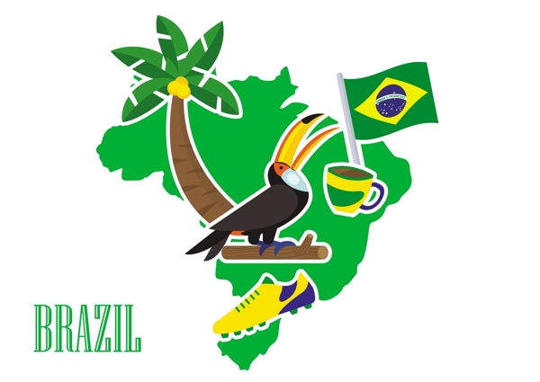 巴西地图元素素材