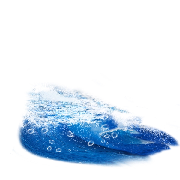 蓝色海水浪花元素