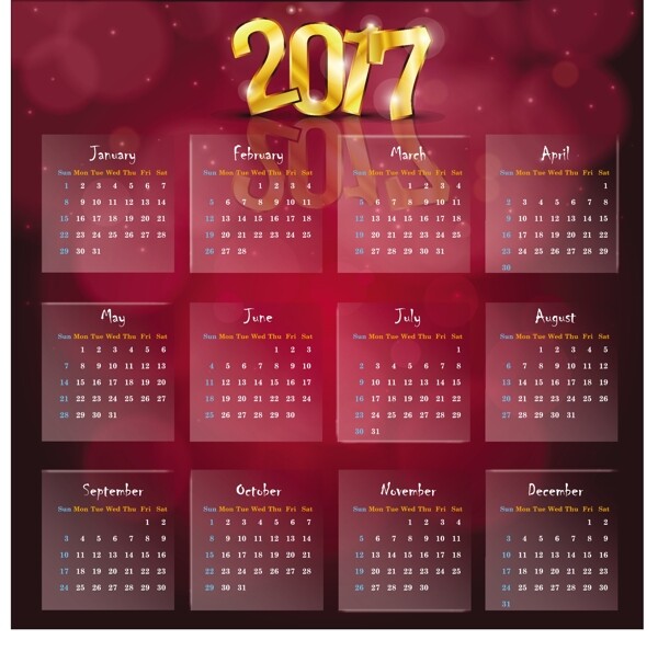 2017新年日历