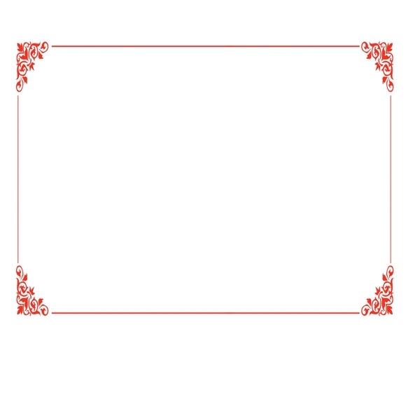 红色线条边框装饰元素