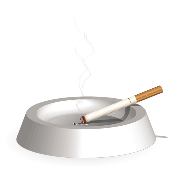 香烟主题矢量素材烟灰缸