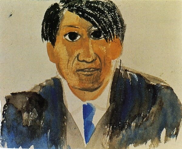 1917Autoportrait1西班牙画家巴勃罗毕加索抽象油画人物人体油画装饰画