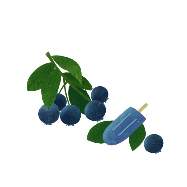 水果蓝莓莓果鲜果冰棍夏日PNG