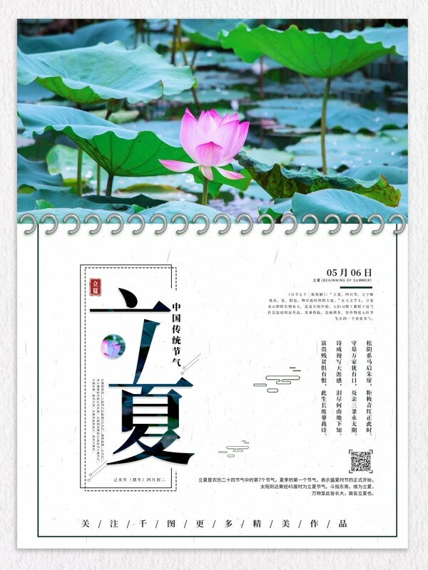 创意简约清新立夏节气海报