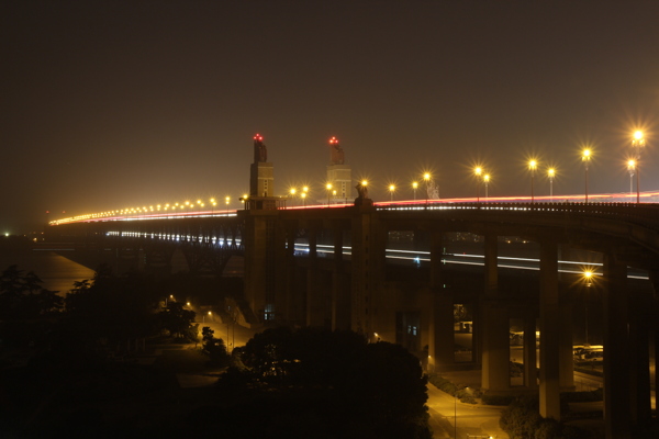 南京长江大桥夜景图片