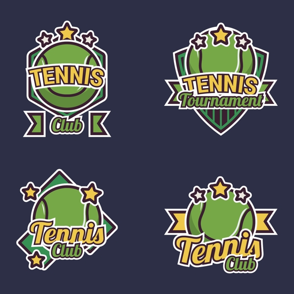 网球比赛培训俱乐部标志LOGO