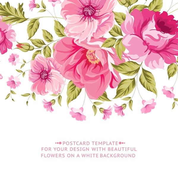 复古粉色花卉卡片图片
