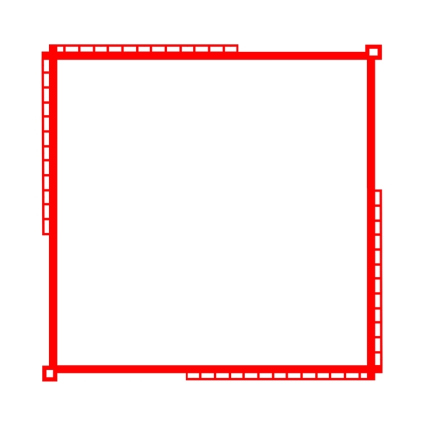 红色边框手绘PNG素材