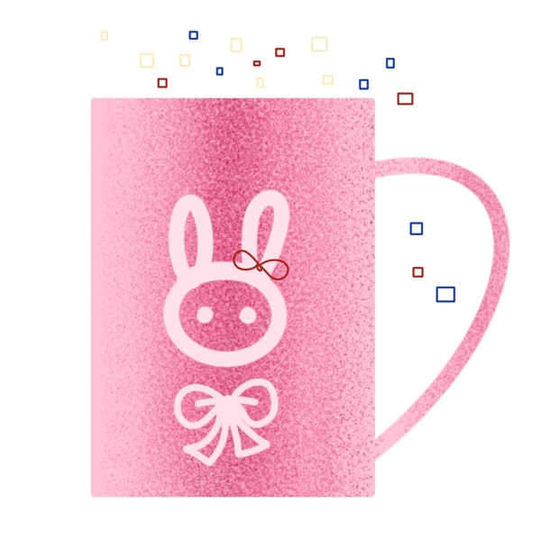粉色兔子装饰杯子