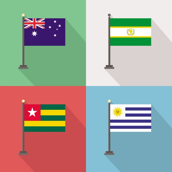 澳大利亚非洲联盟多哥和乌拉圭国旗