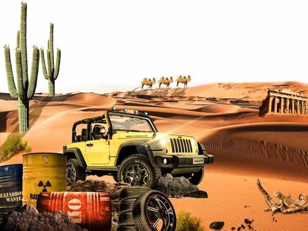 越野车沙漠场景