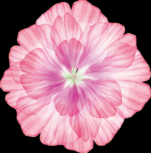 创意梦幻粉色花朵png元素素材