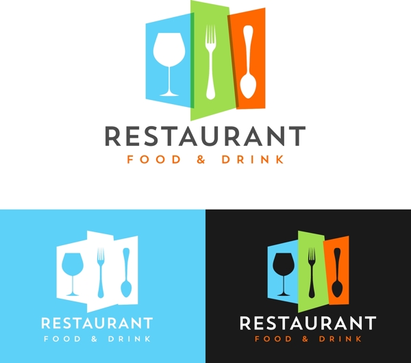 多彩餐厅标志设计