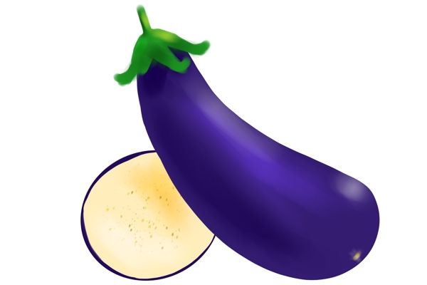 紫色的食材茄子插画