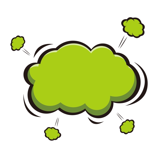创意绿色爆炸云插画