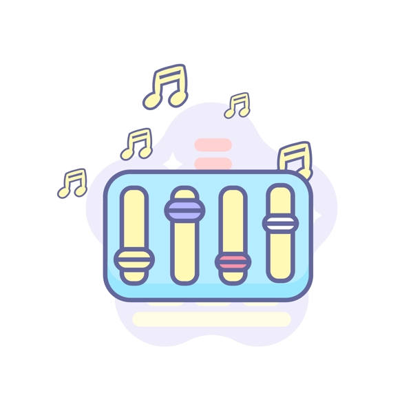 音乐播放器音响元素ai矢量装饰图标元素