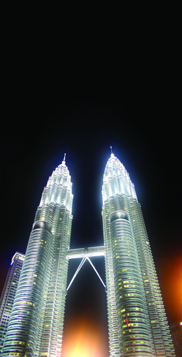 马来西亚双子星大厦夜景图片
