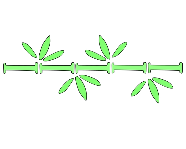 竹子分割线手绘插画