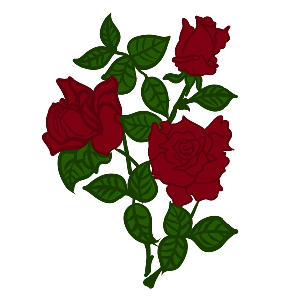 红色玫瑰花朵