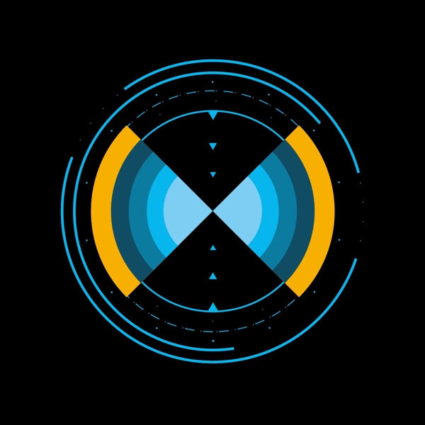 圆形蓝色未来感科技边框圆框对话框可商用
