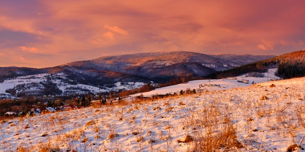 冬季夕阳景观图片