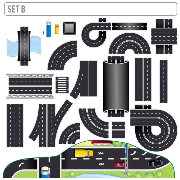 公路道路矢量素材图片