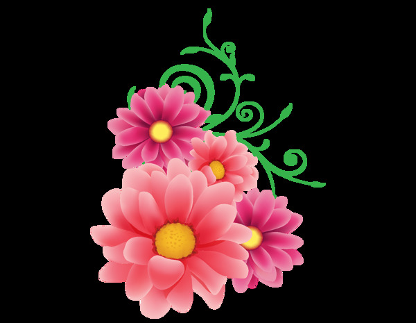 卡通蔷薇花朵png元素