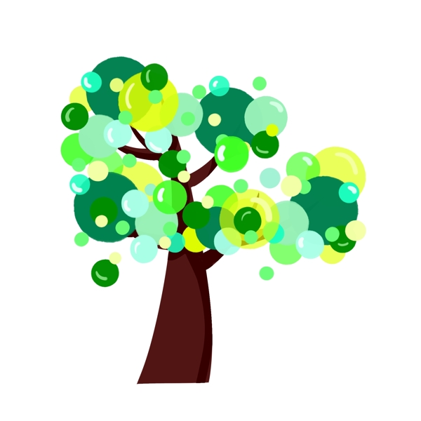 泡泡图案创意树插图