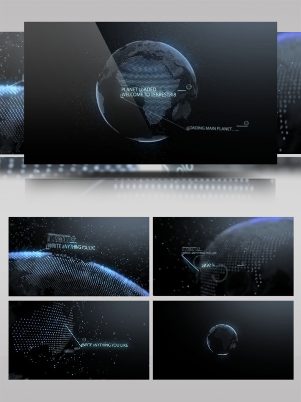 虚拟高科技地球动画展示ae模板
