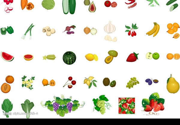 矢量水果蔬菜图图片