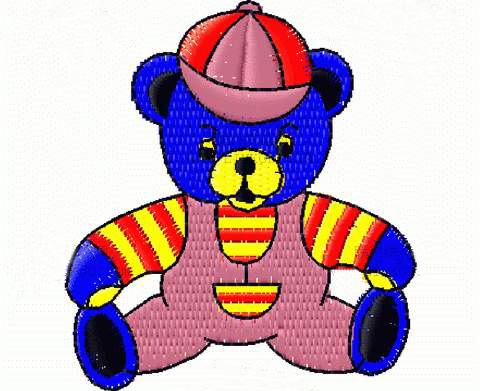 绣花动物熊卡通色彩免费素材
