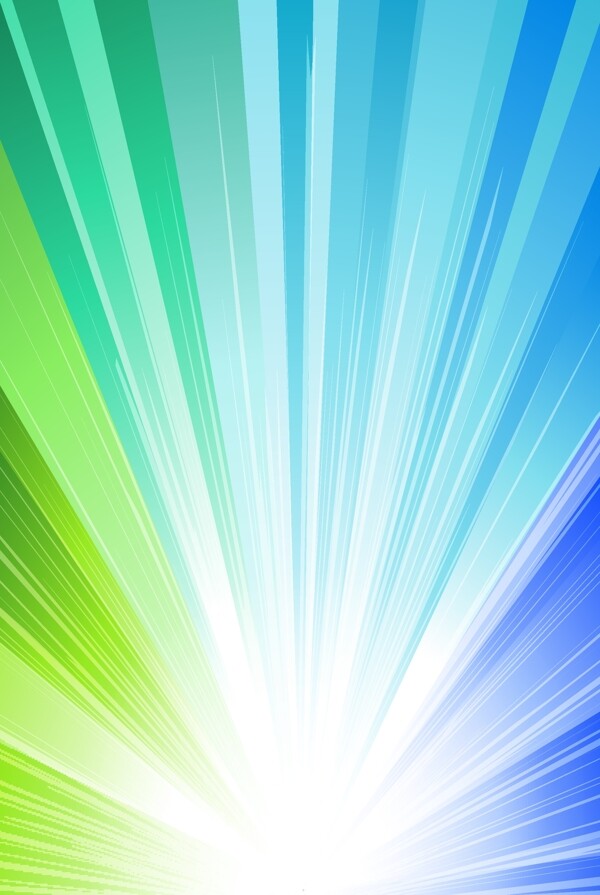 闪亮的蓝色和绿色的太阳射线背景