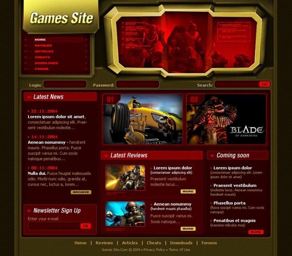 野战游戏网页设计图片