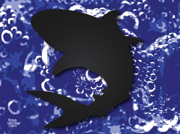 一条黑色鱼在水下游泳场面背景图案