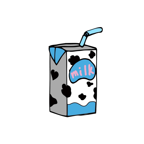 手绘卡通食物饮料营养牛奶