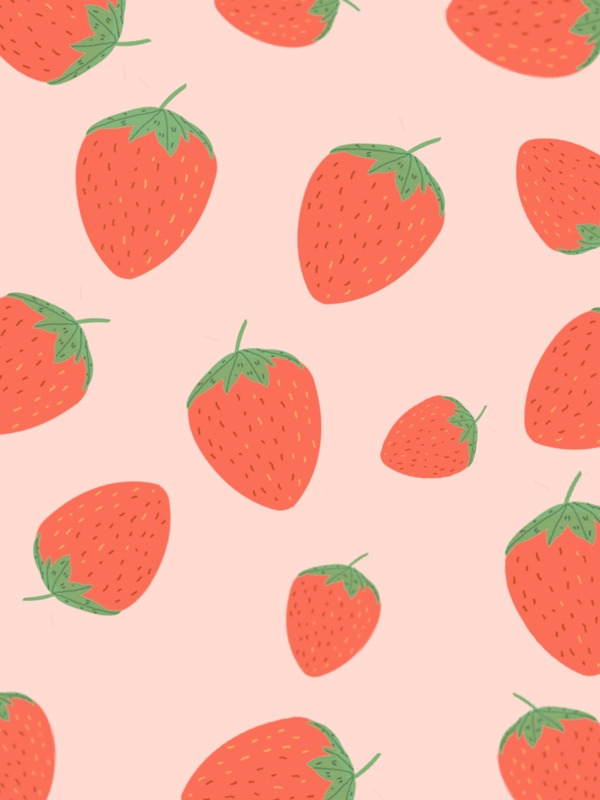 草莓小清新粉色背景