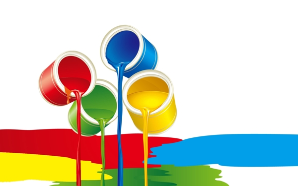 色彩缤纷油漆元素素材