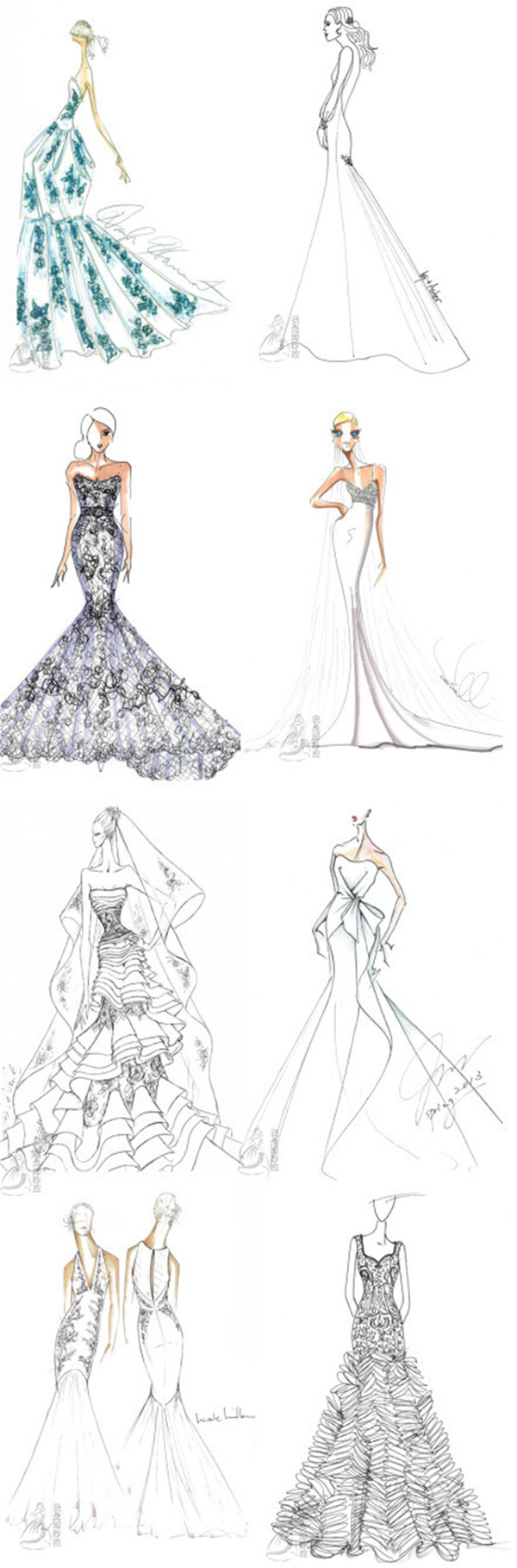 8款时尚婚纱设计图