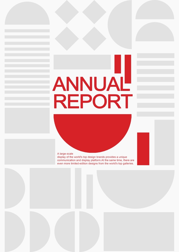 红色简化年度报告商业海报