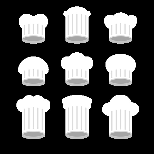 扁平白色厨师帽免抠png透明图层素材