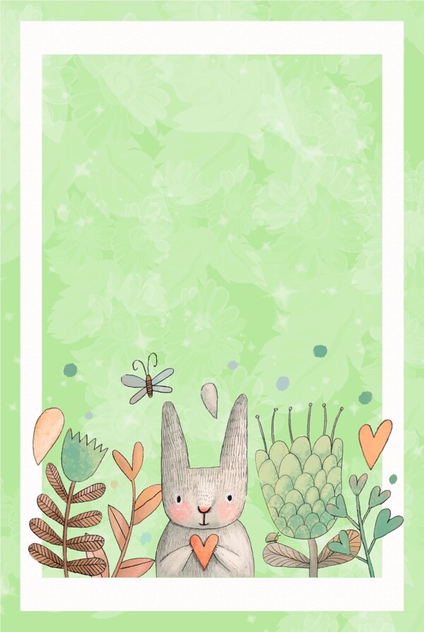 兔子插画背景图片