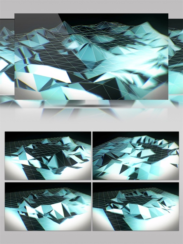 蓝色水晶沙漠动态视频素材