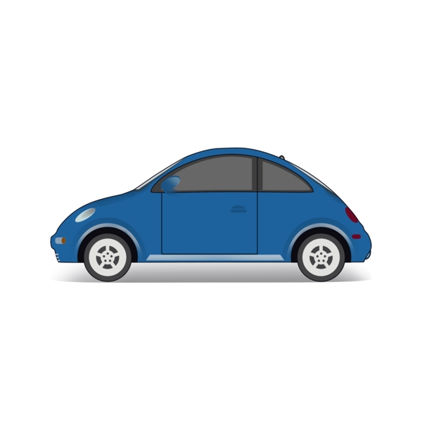 创意矢量手绘交通工具蓝色汽车素材设计元素
